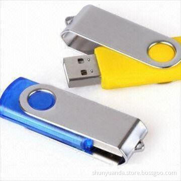 Swivel USB Flash Drives with 1 to 32GB Capacity, USB 2.0 Interface and Free Logo